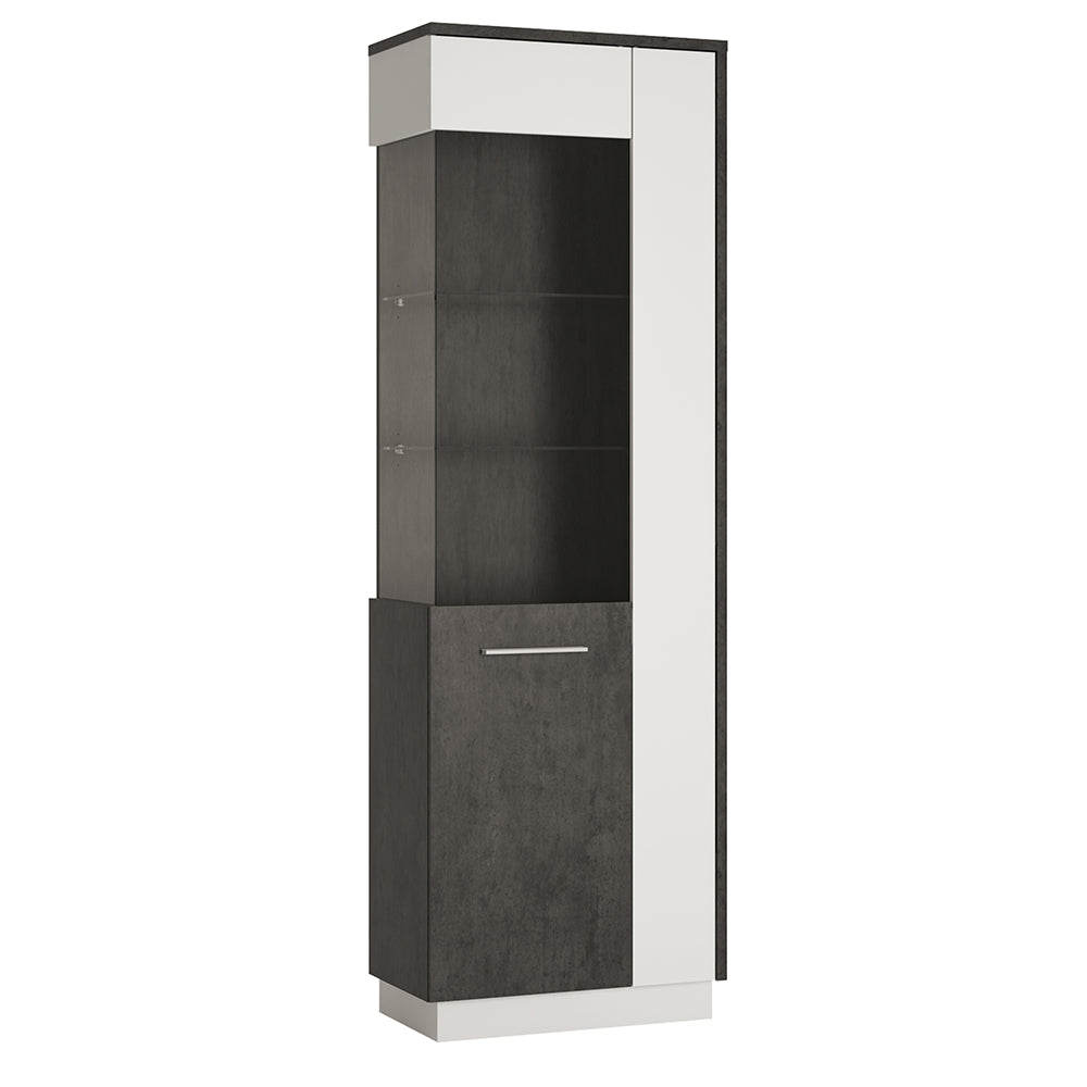 Zingaro Tall Glazed Display Cabinet Left Hand