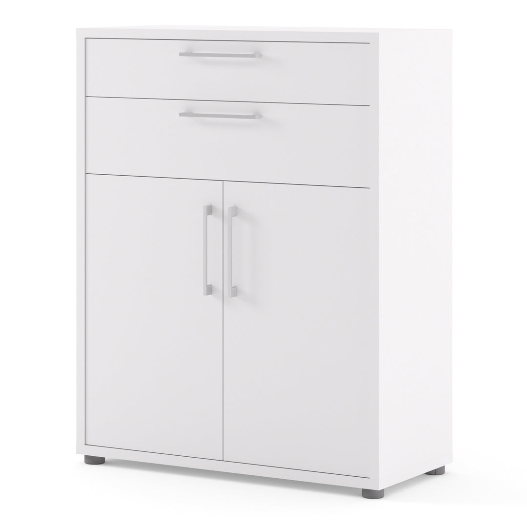 Prima Bookcase with Drawers and Doors in White