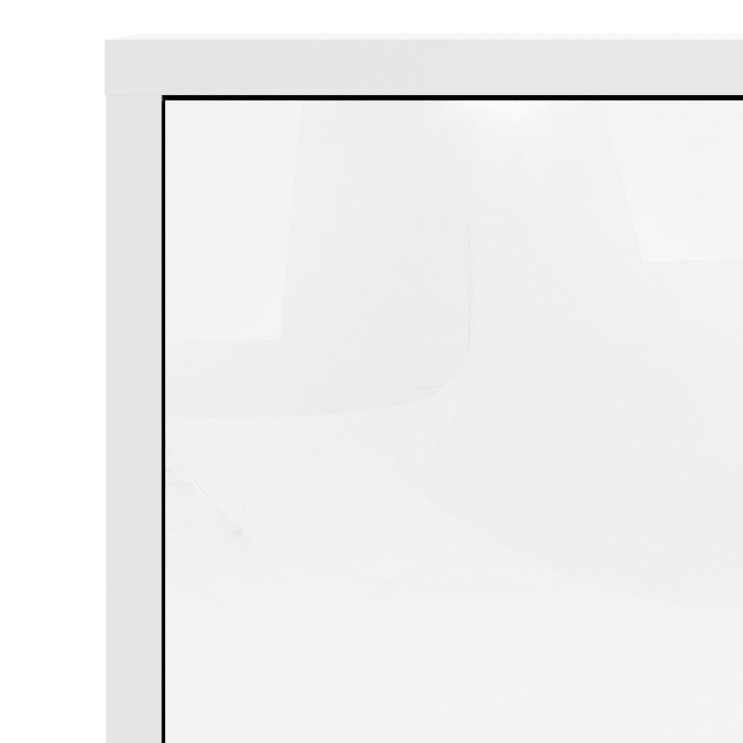 Prima Bookcase with 2 Shelves and 2 Doors in White