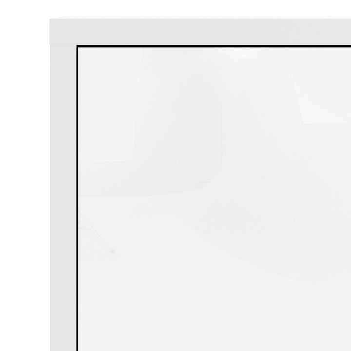 Prima Bookcase with 2 Shelves and 2 Doors in White