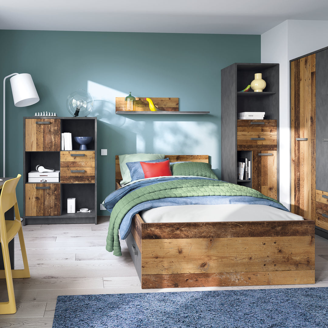 Brooklyn Wall Shelf Walnut and Dark Grey