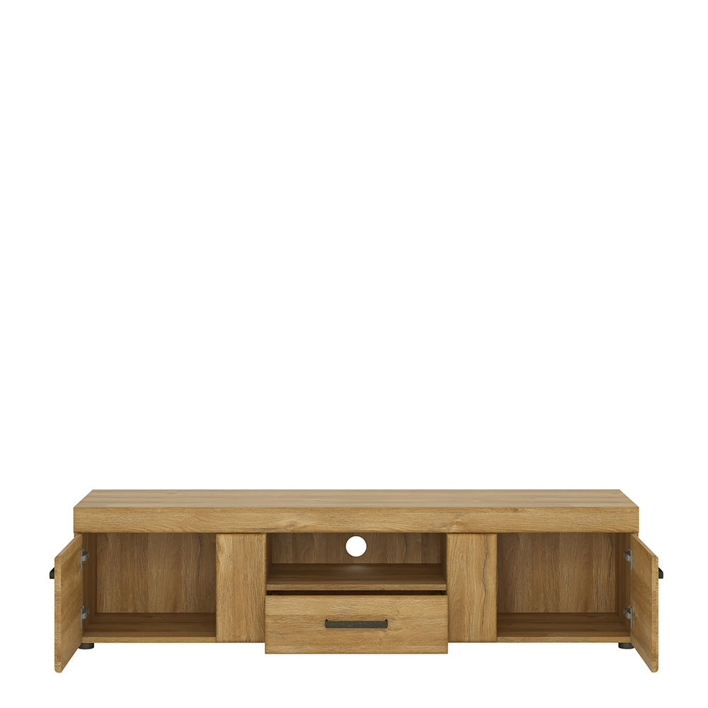 Cortina Wide TV Cabinet with 2 Doors and 1 Drawer in Grandson Oak Finish