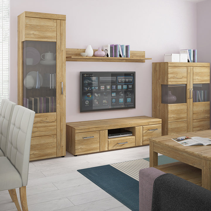 Cortina Wide TV Cabinet with 2 Doors and 1 Drawer in Grandson Oak Finish