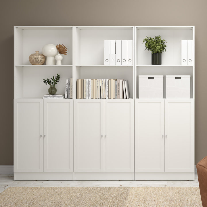 Basic Tall Wide Bookcase 4 Shelves in White