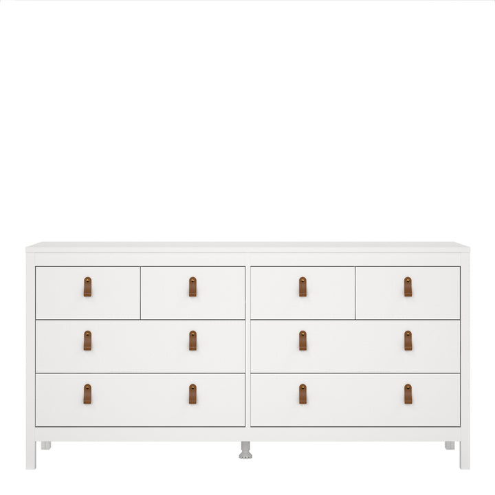 Barcelona Double Dresser 4+4 Drawers in White Finish