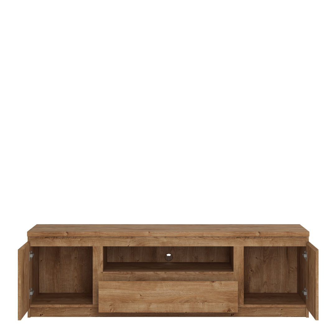 Fribo 166cm Wide TV Cabinet with 2 Doors and Drawer in Oak
