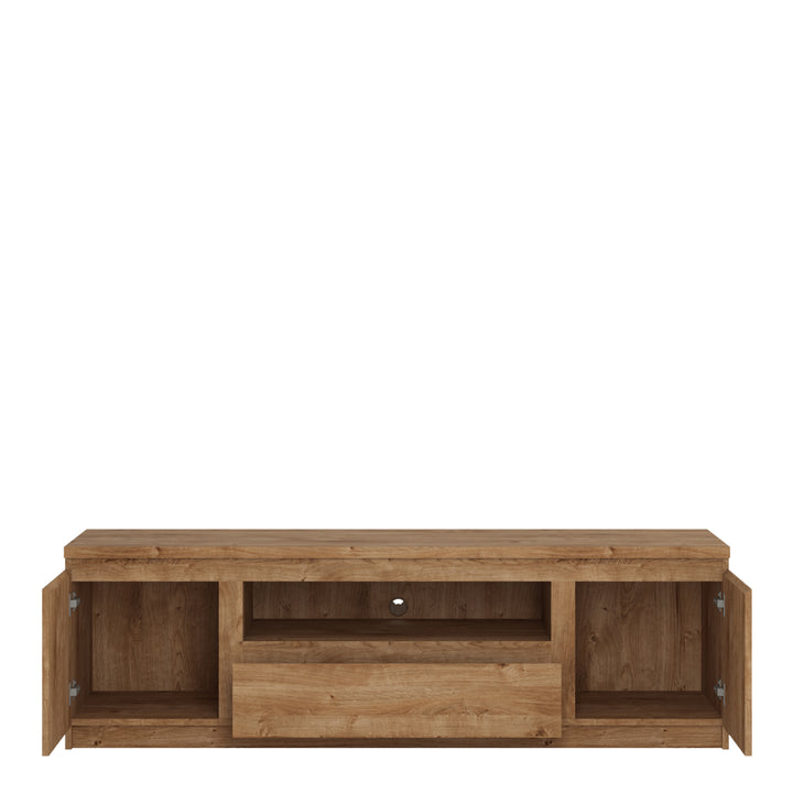 Fribo 166cm Wide TV Cabinet with 2 Doors and Drawer in Oak