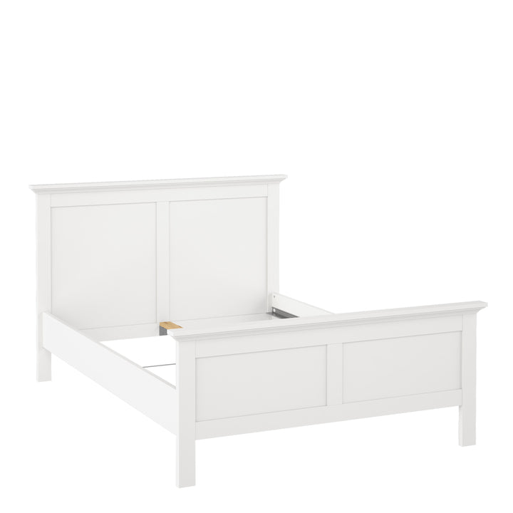 Paris Double Bed Frame 140 x 200cm in White Finish