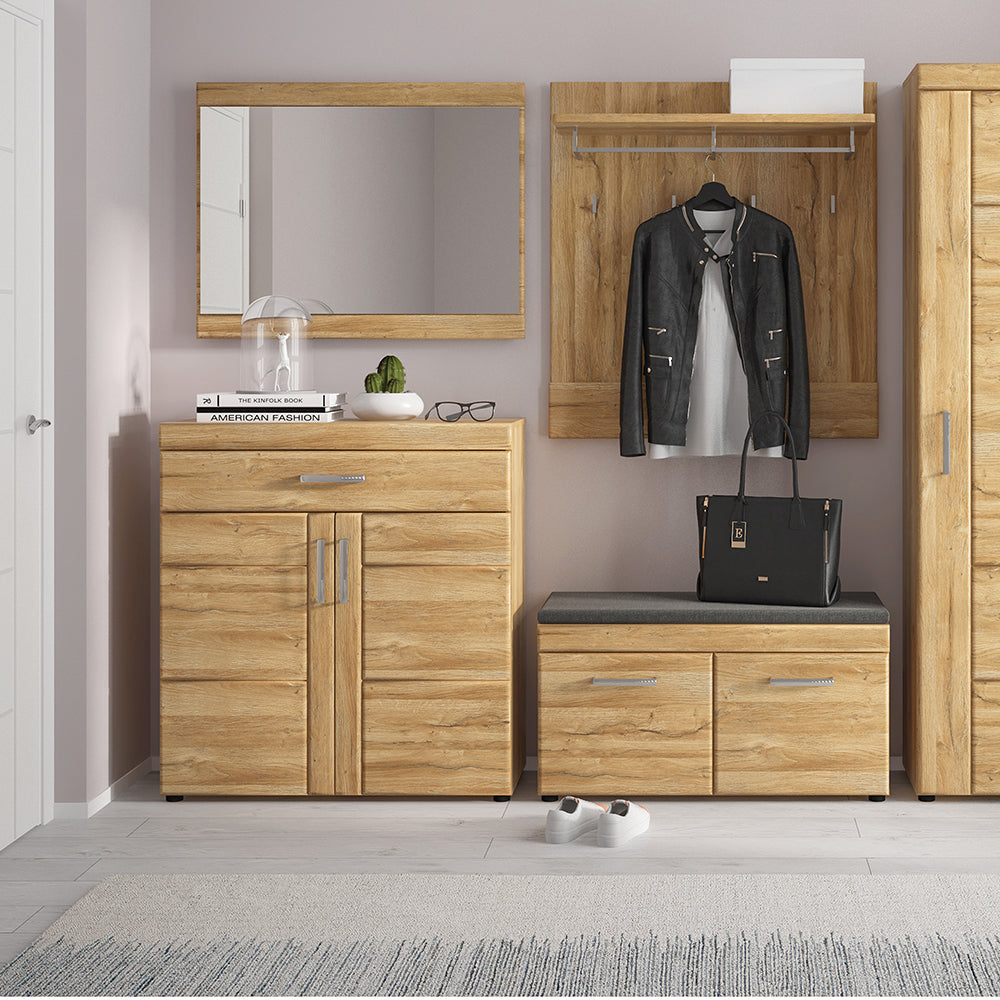 Cortina 2 Door Shoe Cabinet in Grandson Oak Finish