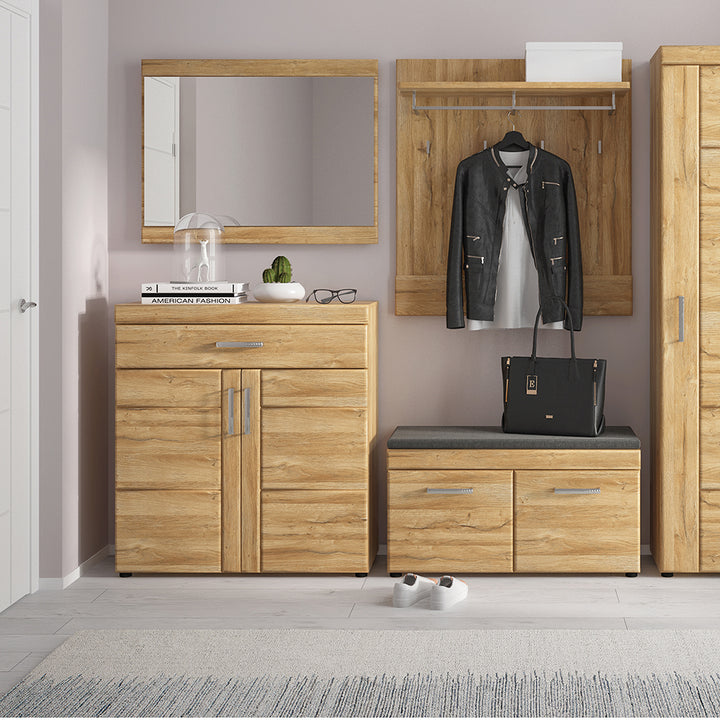 Cortina 2 Door Shoe Cabinet in Grandson Oak Finish