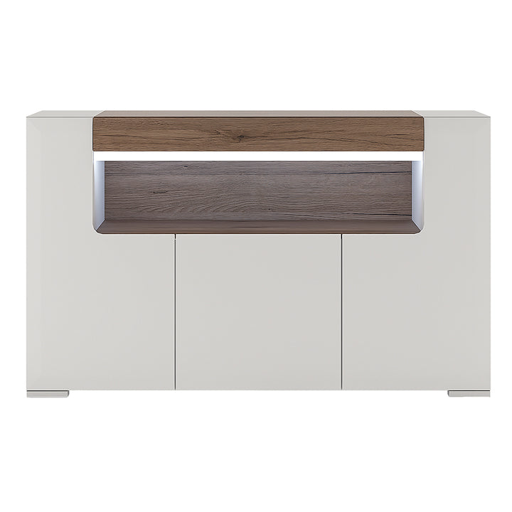 Toronto 3 Door Sideboard with Open Shelving and Plexi Lighting
