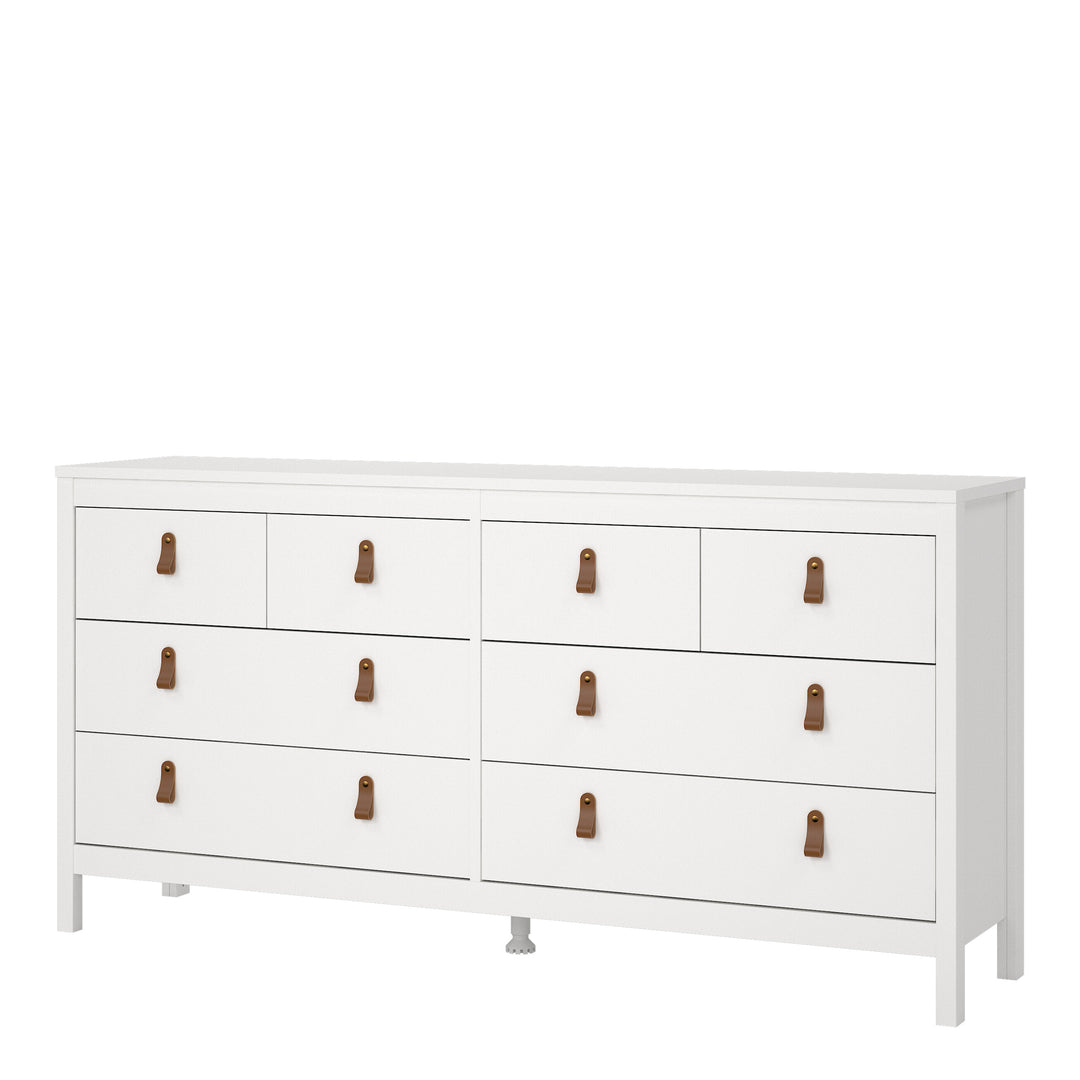Barcelona Double Dresser 4+4 Drawers in White Finish