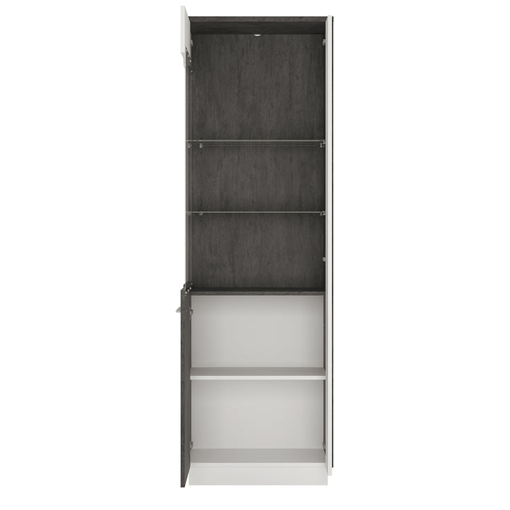 Zingaro Tall Glazed Display Cabinet Left Hand