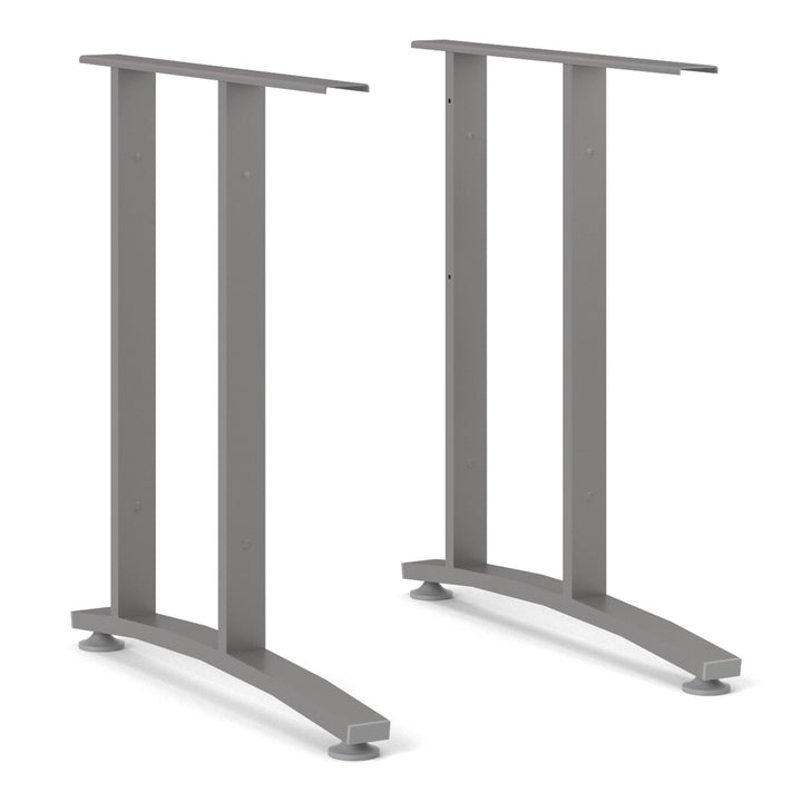 Prima Desk 120cm in White with Silver Grey Steel Legs