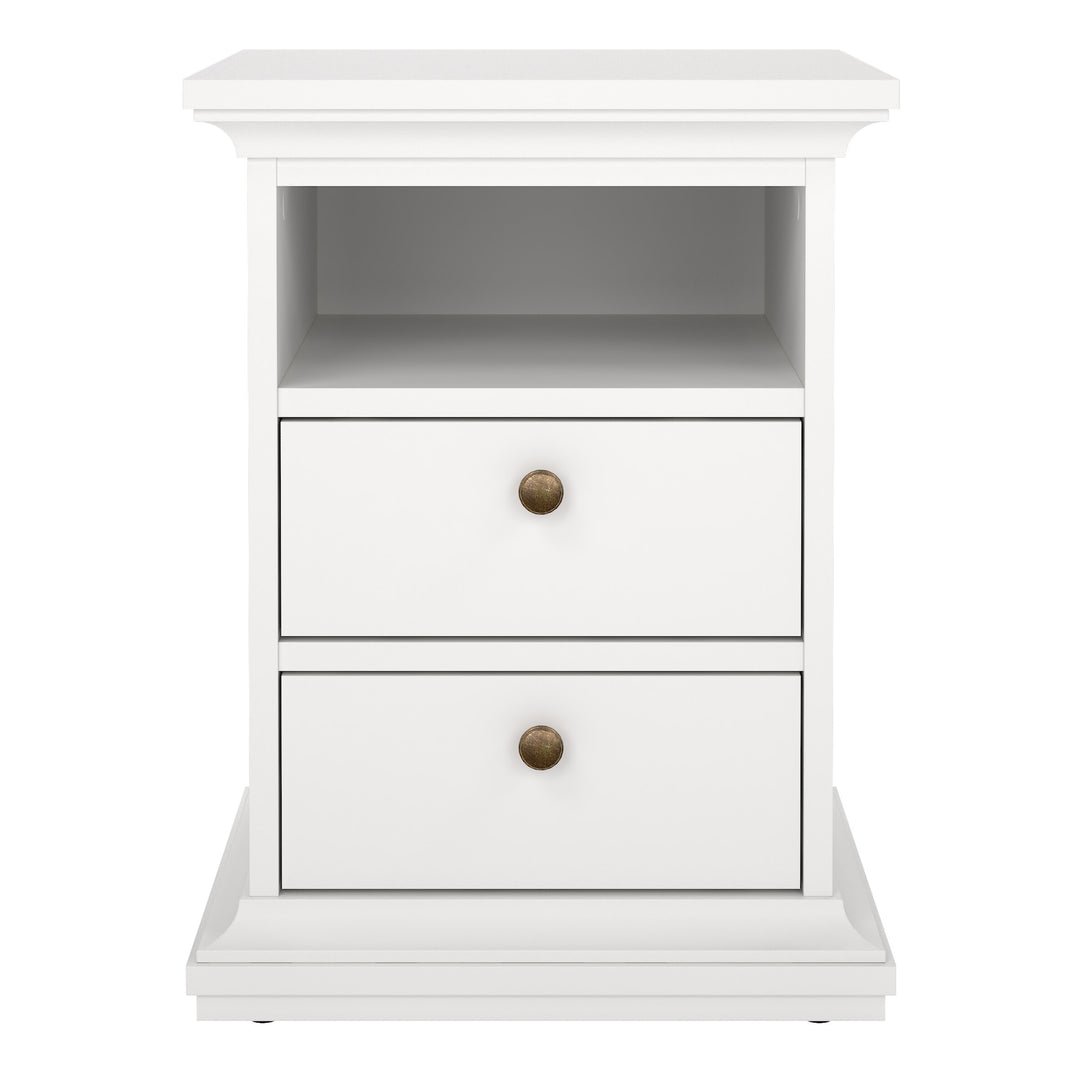 Paris Bedside 2 Drawers in White