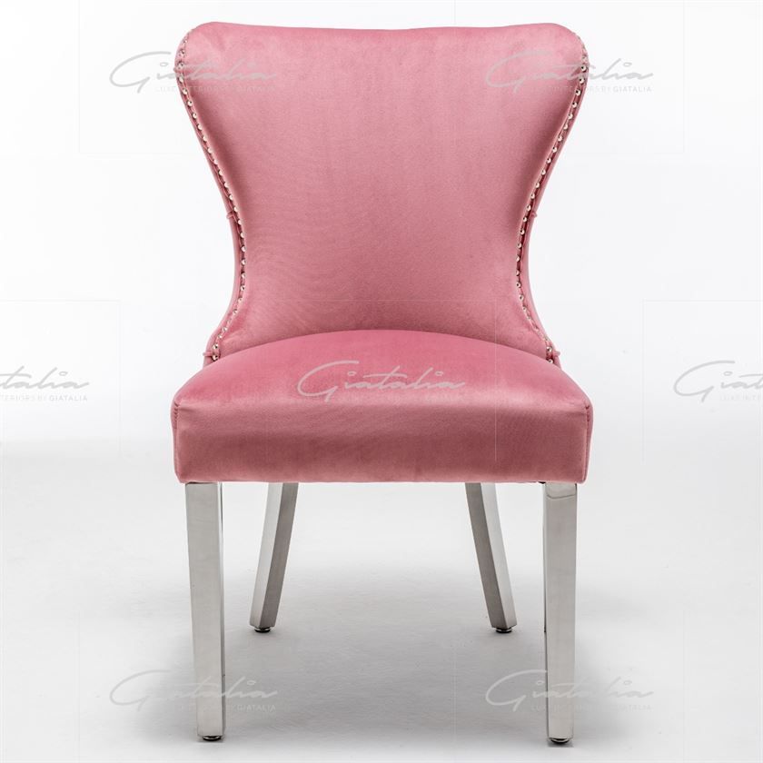 Florence Button Back Dining Chair - Blush Pink