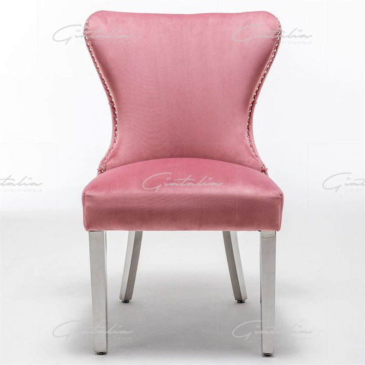 Florence Button Back Dining Chair - Blush Pink