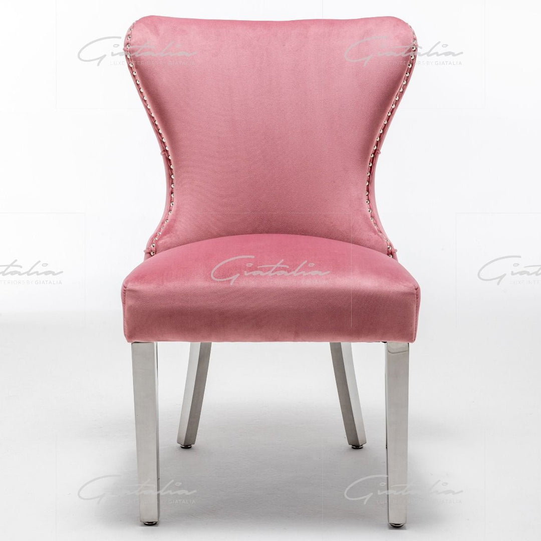 Florence Button Back Chair - Blush Pink