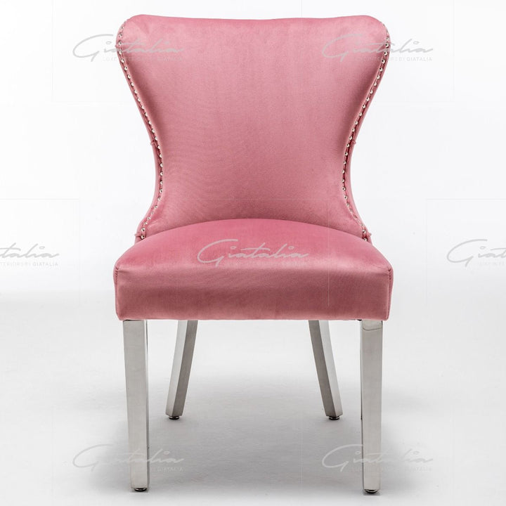 Florence Button Back Chair - Blush Pink