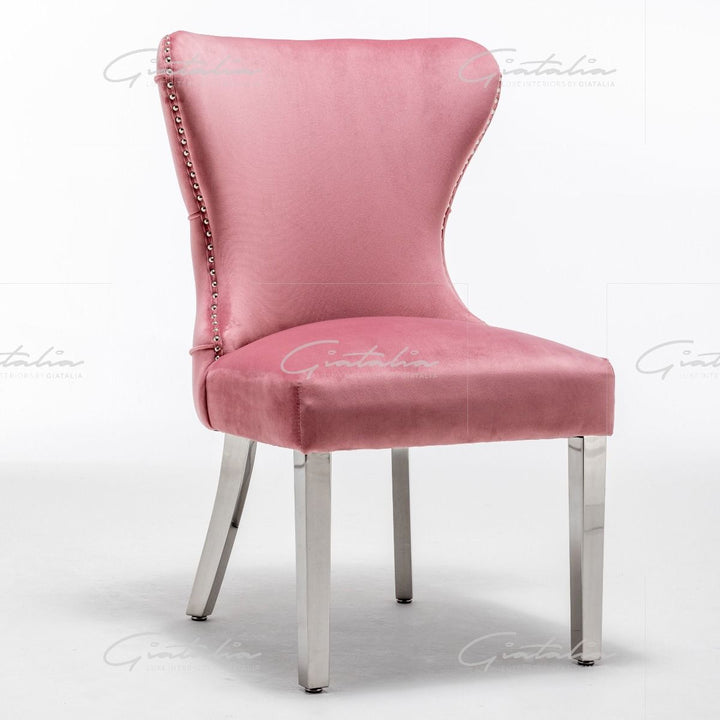 Florence Button Back Chair - Blush Pink