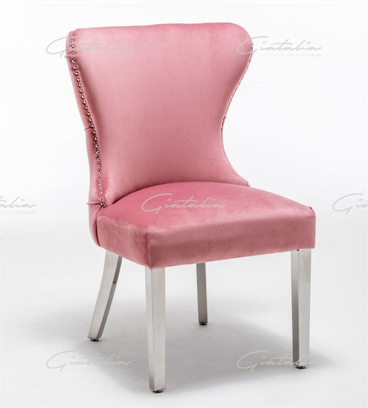 Florence Button Back Dining Chair - Blush Pink