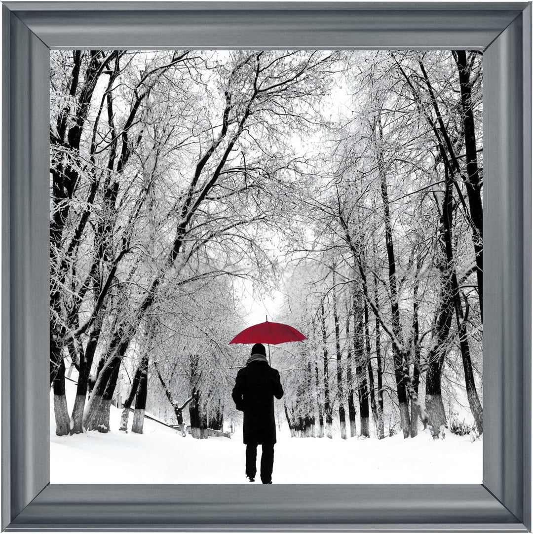 FG024 Trees in Winter Red Umbrella