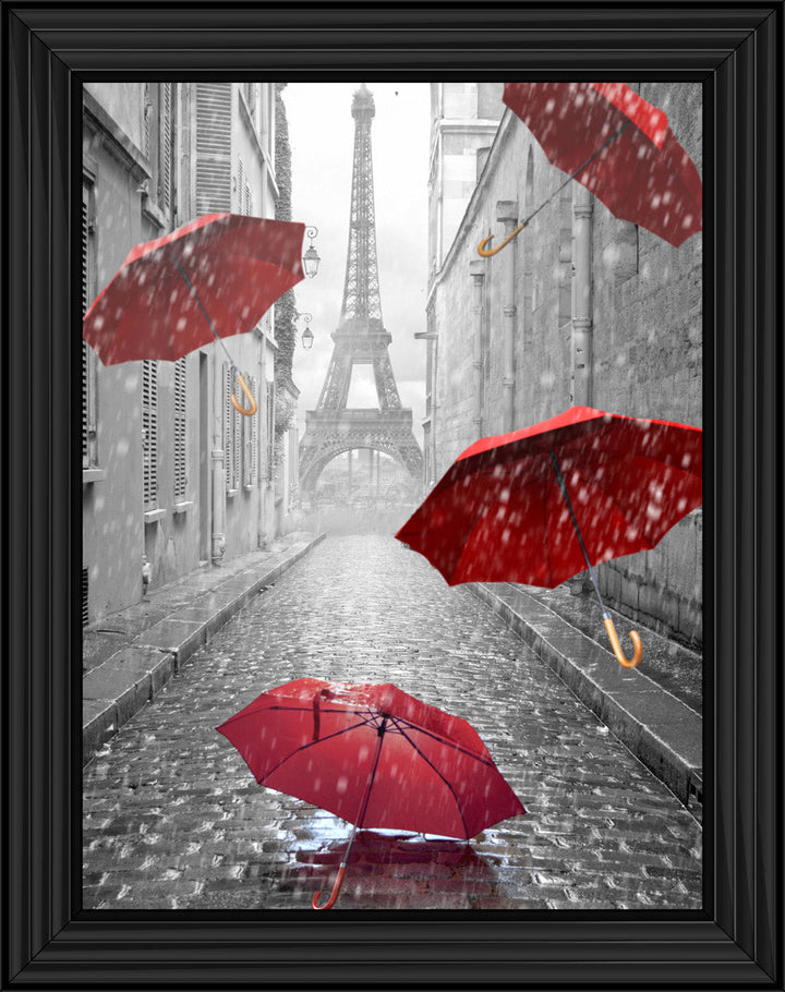 CY010 Parisienne Street Red Umbrellas