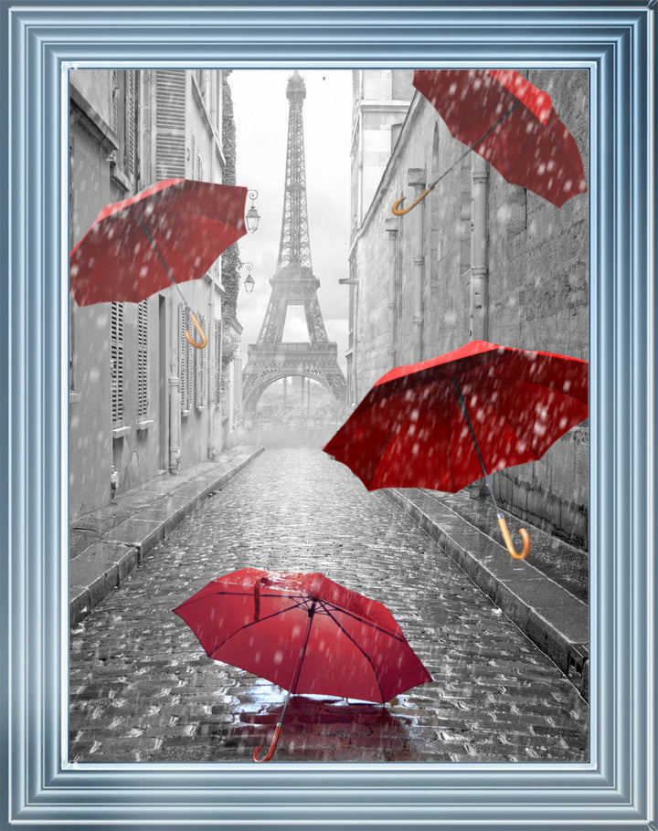 CY010 Parisienne Street Red Umbrellas