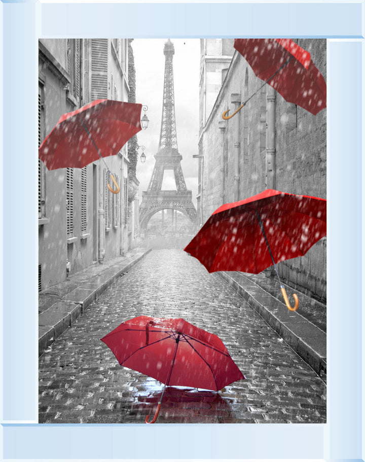 CY010 Parisienne Street Red Umbrellas