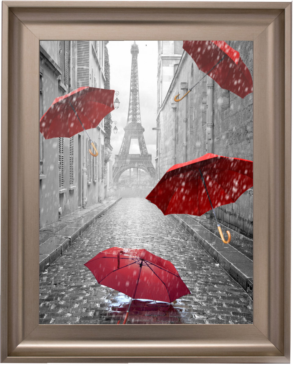 CY010 Parisienne Street Red Umbrellas
