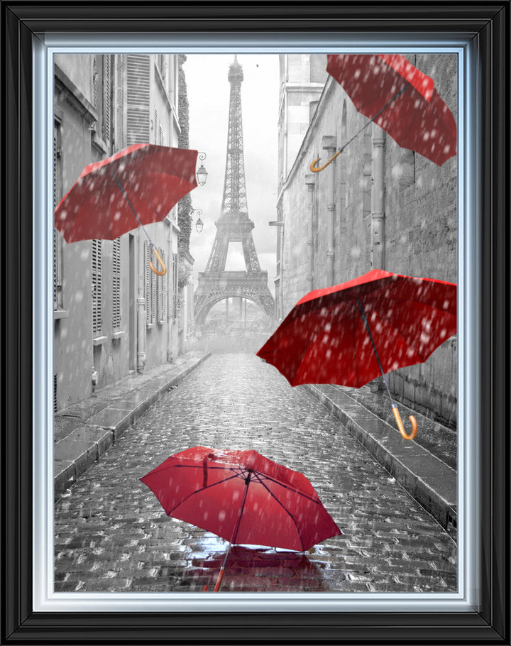 CY010 Parisienne Street Red Umbrellas