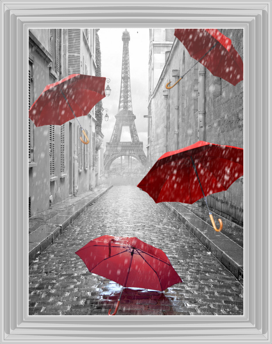 CY010 Parisienne Street Red Umbrellas