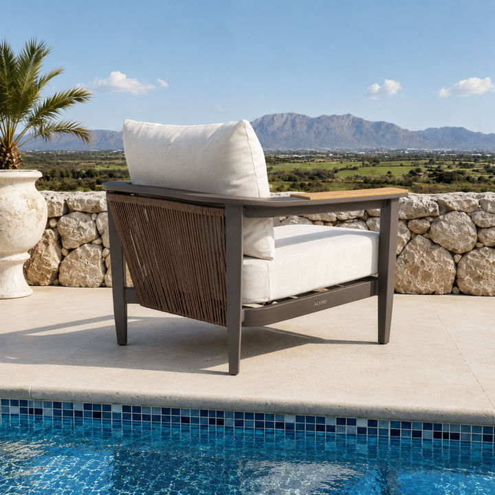 ALUXO® Hemera Outdoor Range - Wood - 5 Seater Lounge Set