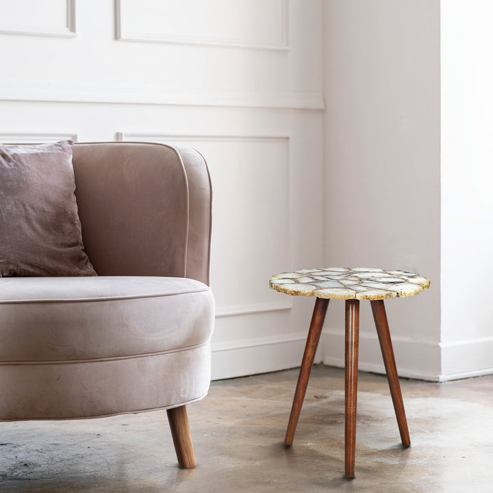 Myra Pearl Agate Accent Table
