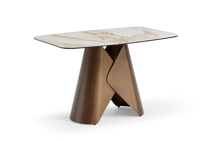 Levente SMALL Table - Brass & White Pandora Classico