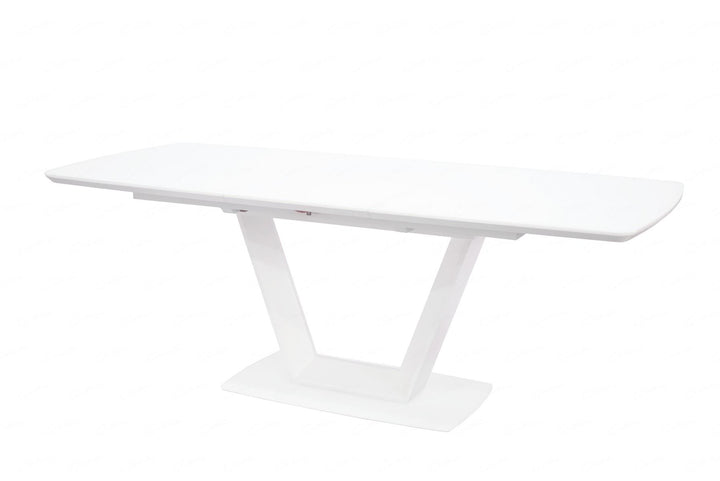 Logato BIG Extending Table - Matt White & Glass