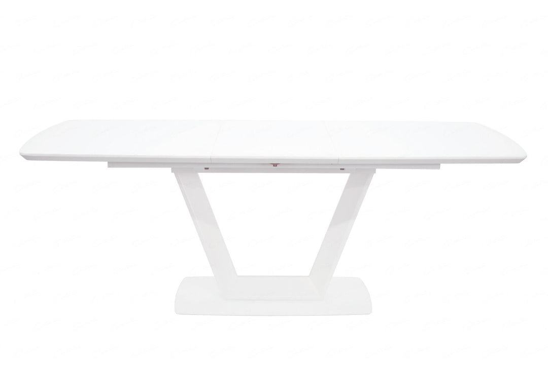 Logato BIG Extending Table - Matt White & Glass