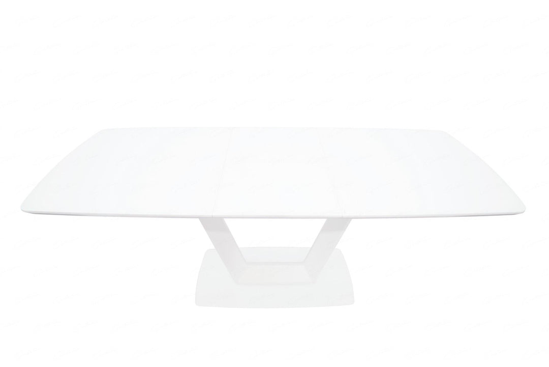Logato BIG Extending Table - Matt White & Glass