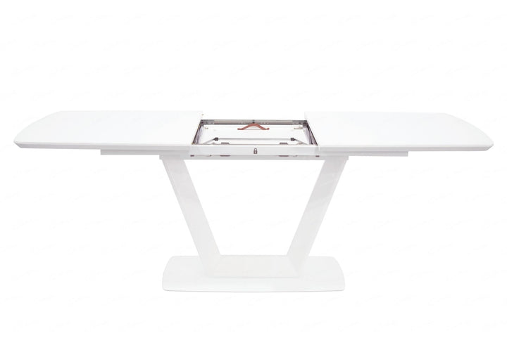Logato SMALL Extending Table - Matt White & Glass