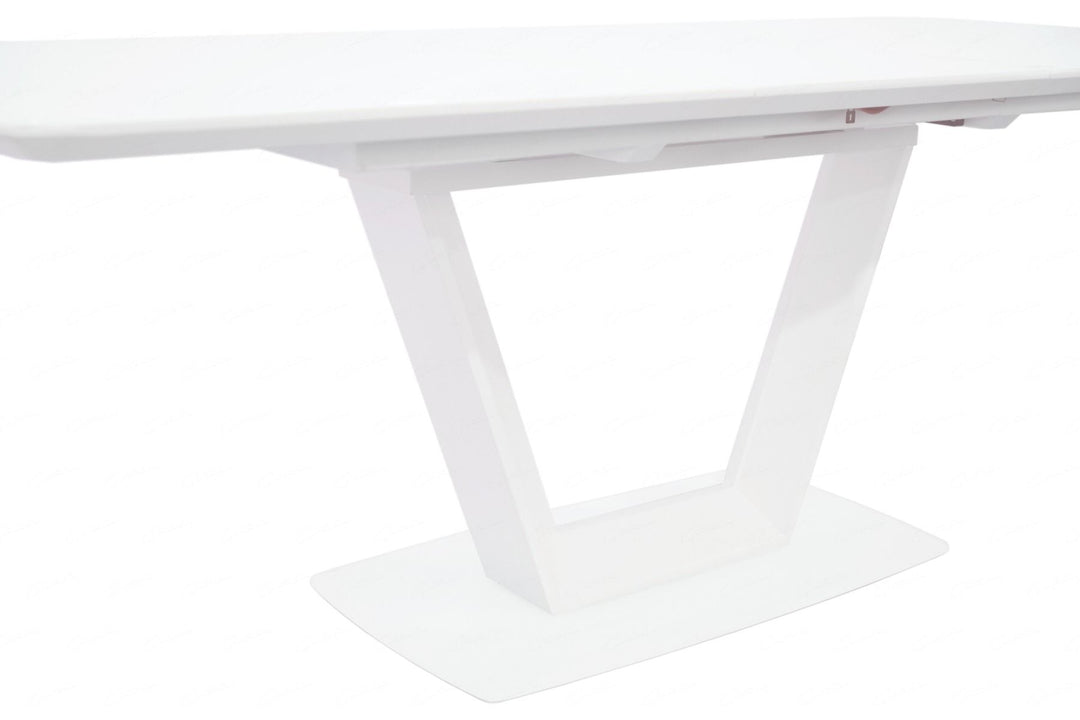 Logato SMALL Extending Table - Matt White & Glass