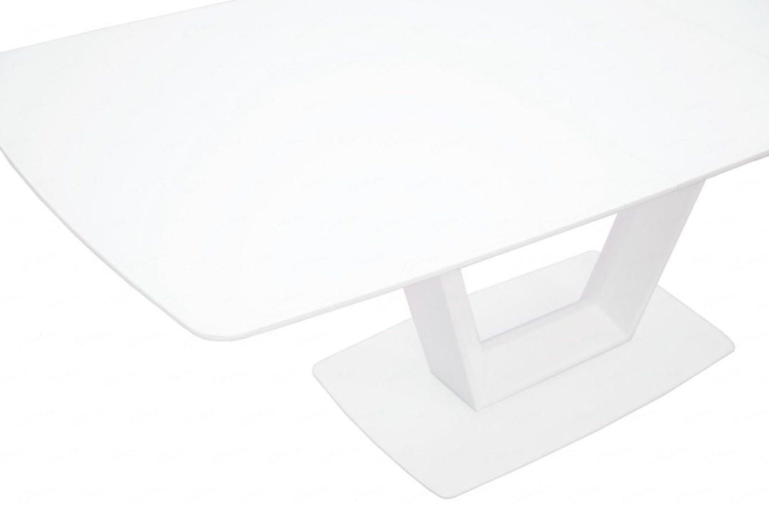 Logato SMALL Extending Table - Matt White & Glass