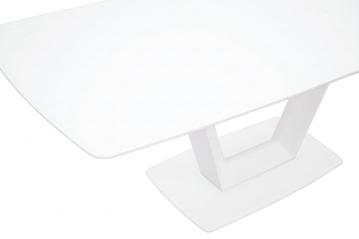 Logato SMALL Extending Table - Matt White & Glass