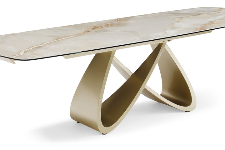 Ludovica Dining Table - Italian Grey Sunset Vein Cloud