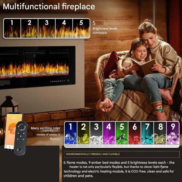 Luminis Insert Fire - 50'' - WiFi - Black