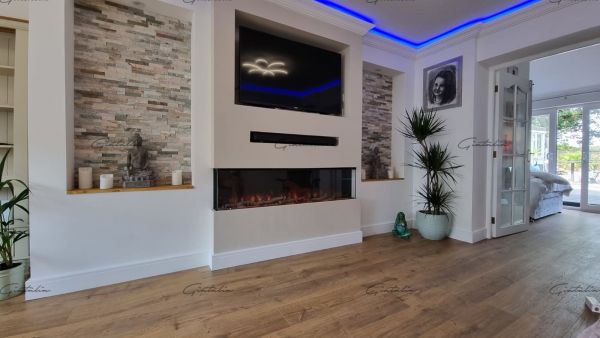 Luvelle 3D Panoramic Fire - 80'' - Black