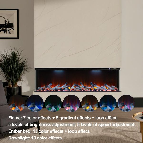 Maison 3 Sided Glass -80' - Black