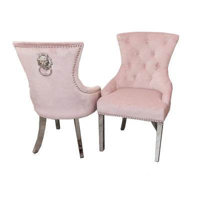 Megan Dining Chair ALL COLOURS Plain Back/Lion Knocker - Available in Sets of 2, 4, or 6