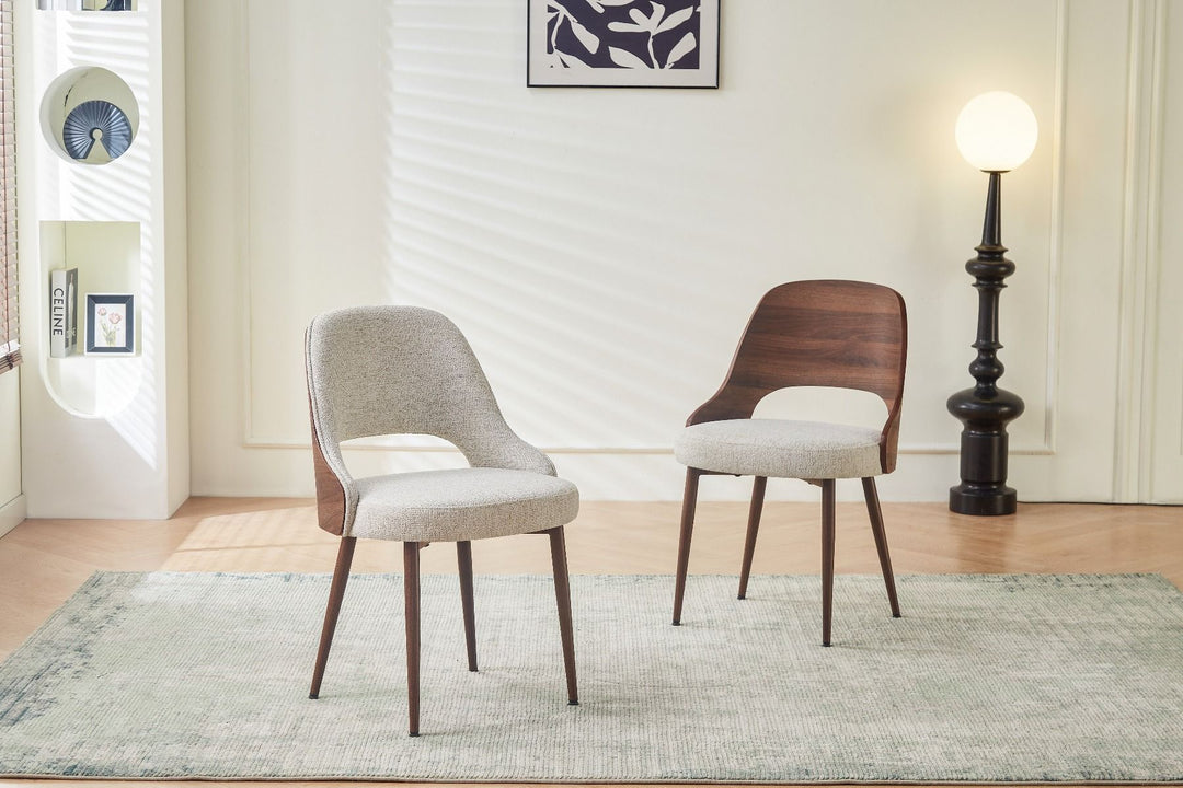 Milo Chair - Walnut & Light Taupe