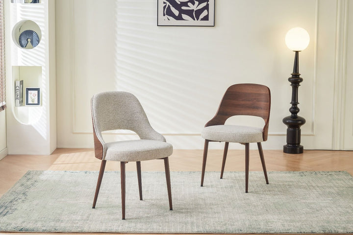 Milo Chair - Walnut & Light Taupe
