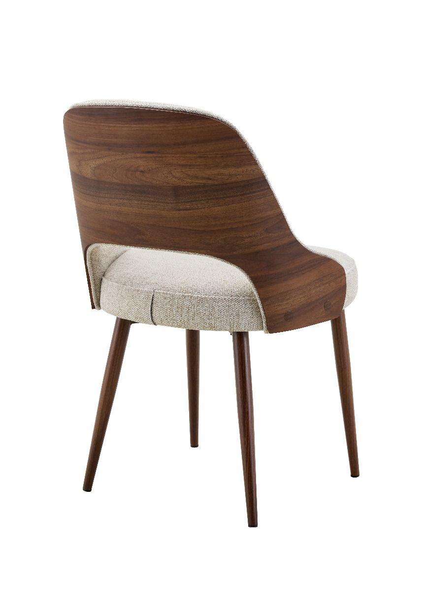 Milo Chair - Walnut & Light Taupe